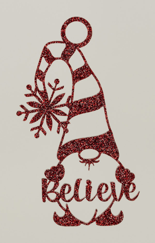 Laser Engraved Plexiglass Gnome Ornament
