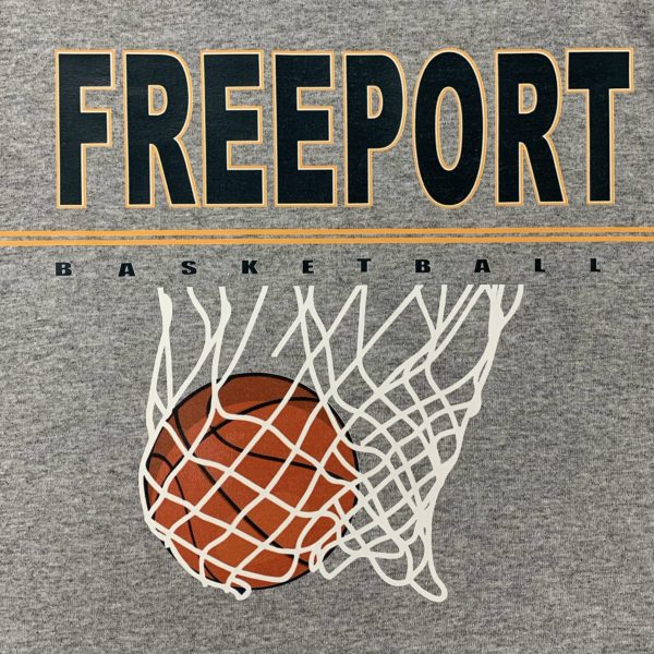 Freeport Basketball Printed Basketball in Net Emblem - Various Garments