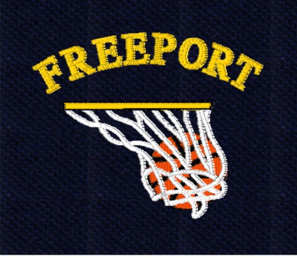 Freeport Basketball Embroidered Swoosh Emblem - Various Garments